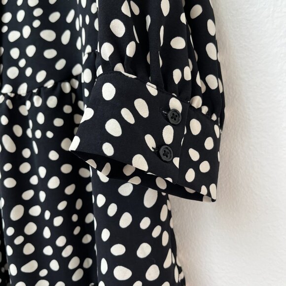 Who What Wear Bishop 3/4 Sleeve Polka Dot Dress Flowy Ruffle Women's Size Medium - Picture 4 of 11